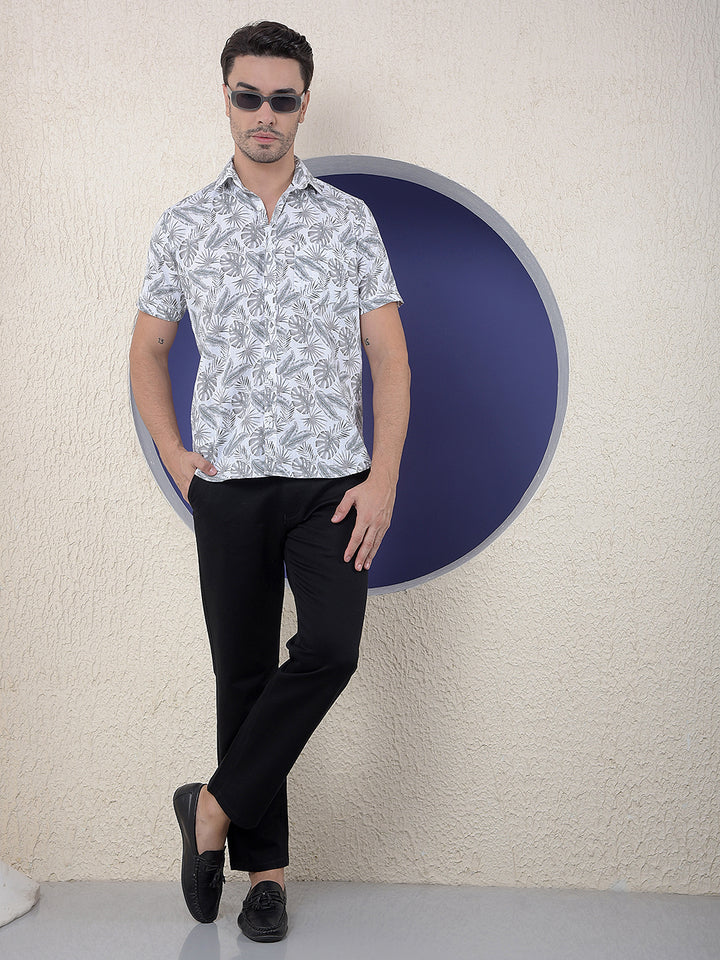 Printed 100% Cotton Green Shirt
