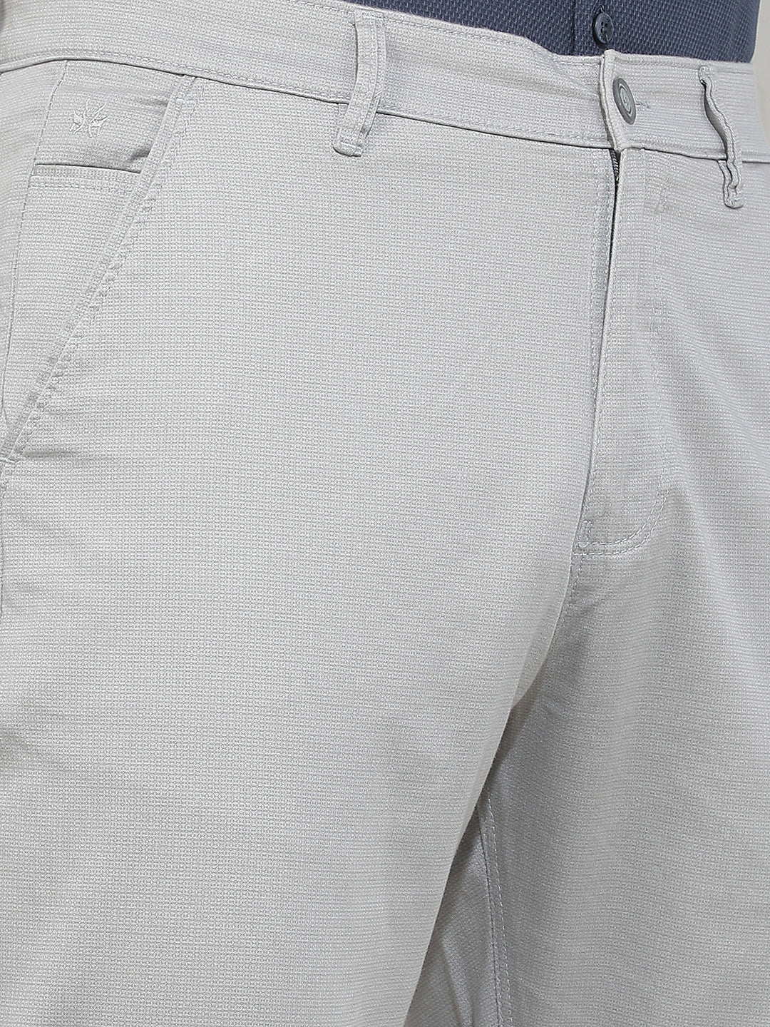 Classic Charcoal Grey Printed Trousers
