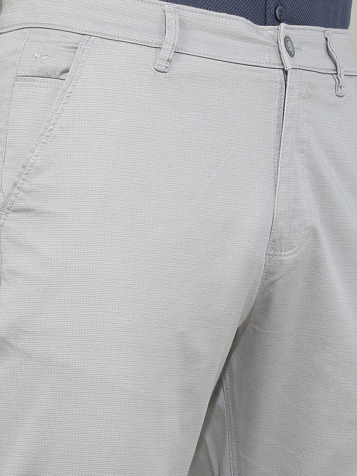 Classic Charcoal Grey Printed Trousers