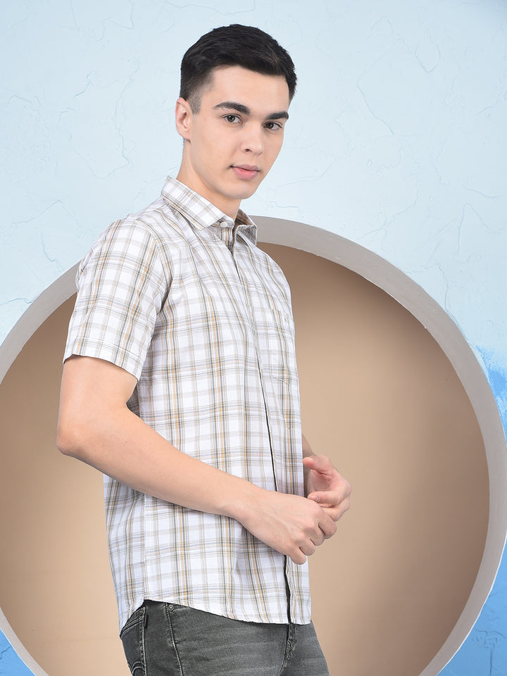 Yellow Checked 100% Cotton Shirt