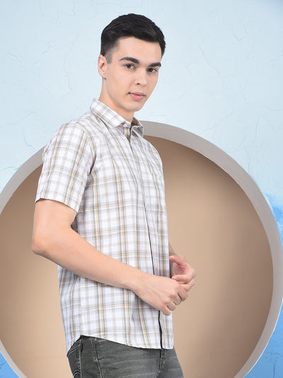 Yellow Checked 100% Cotton Shirt