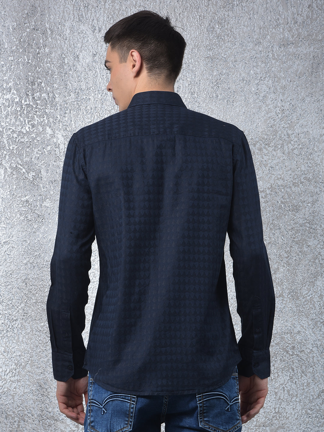 Era Motion Navy Blue Printed Shirt