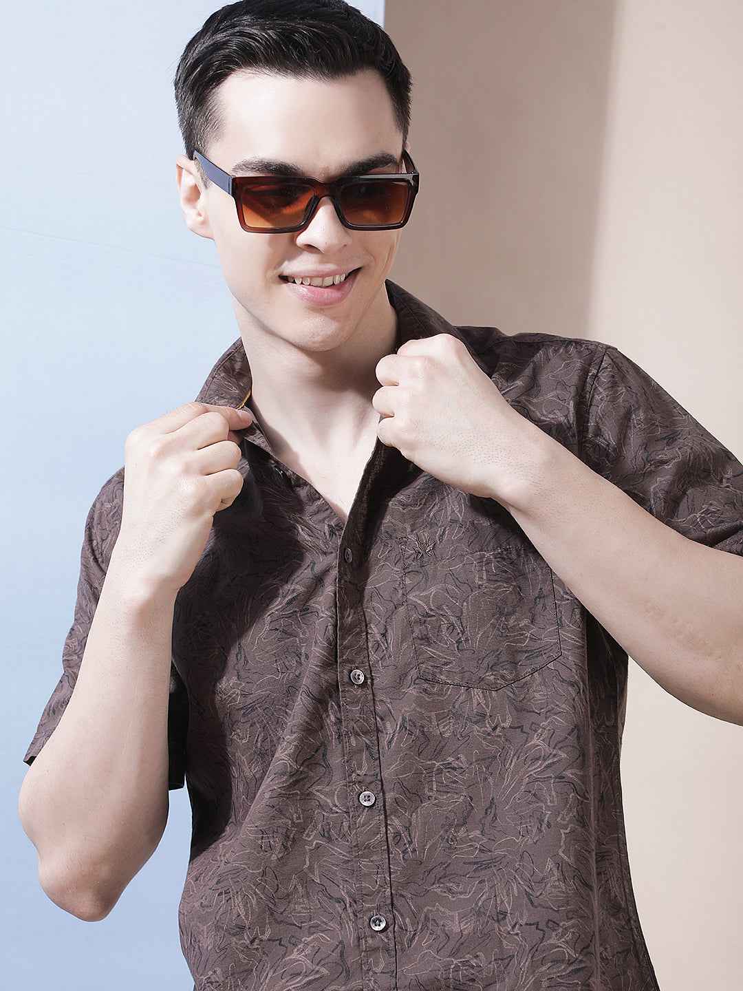 Cocoa Brown Printed Shirt