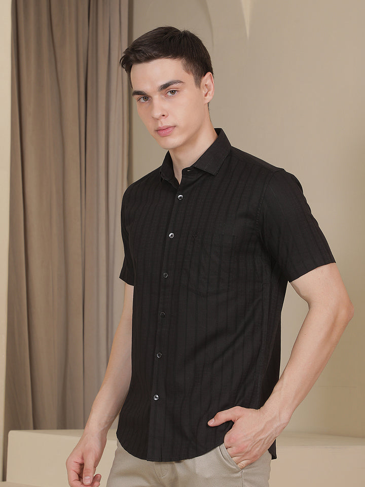 Black Vertical Stripes Shirt