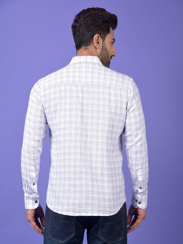 White Checked 100% Cotton Shirt