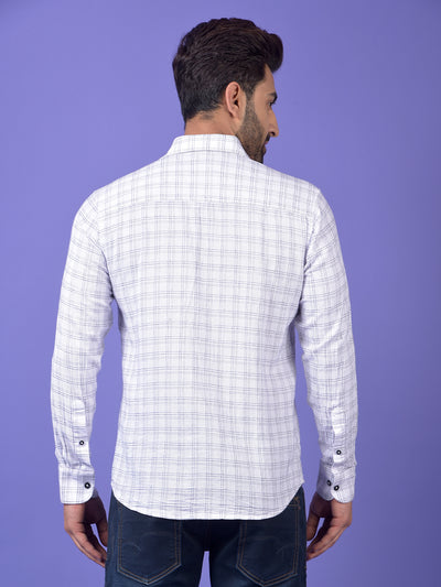 White Checked 100% Cotton Shirt