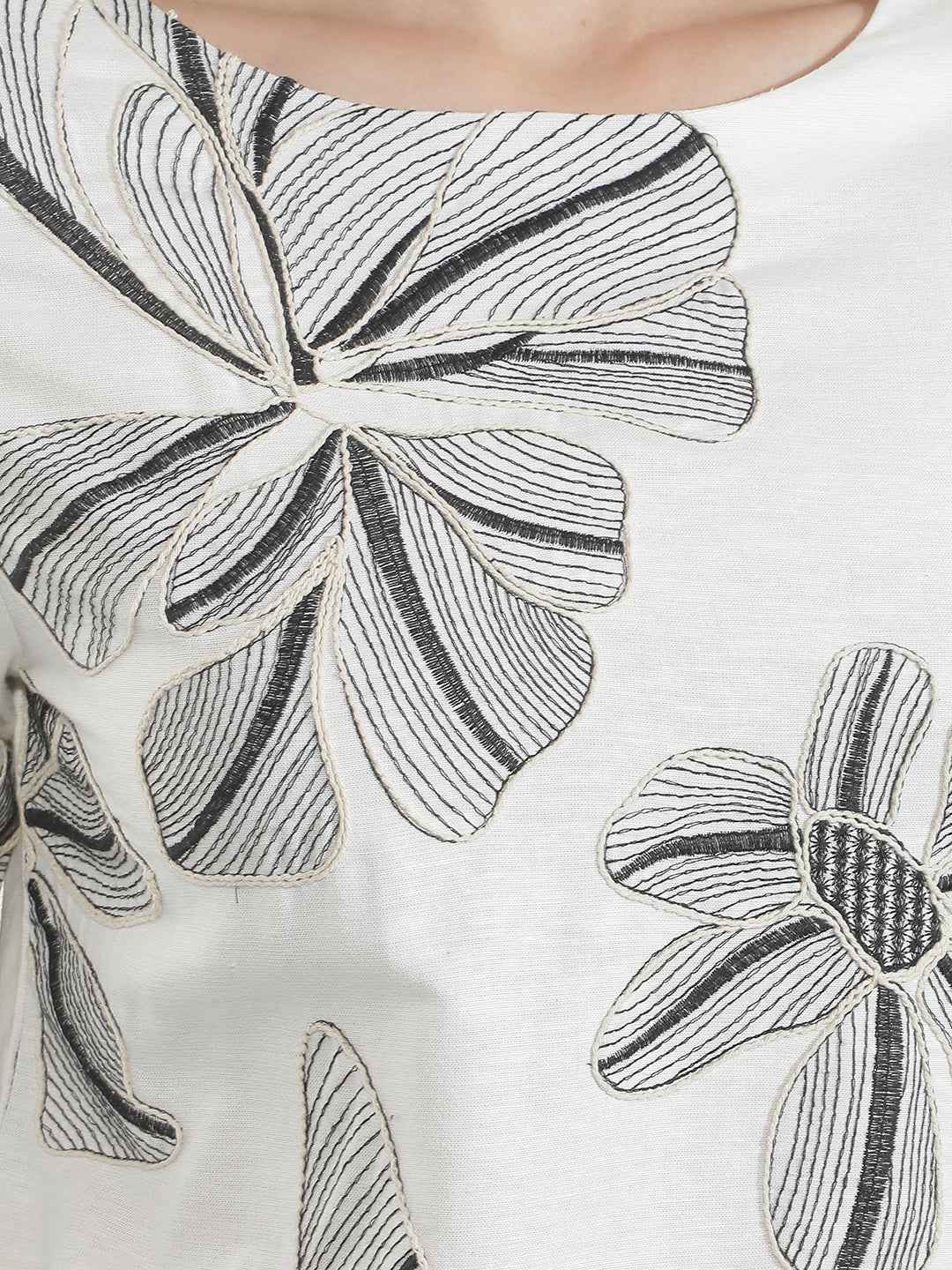 Chic White Minimalist Floral Top