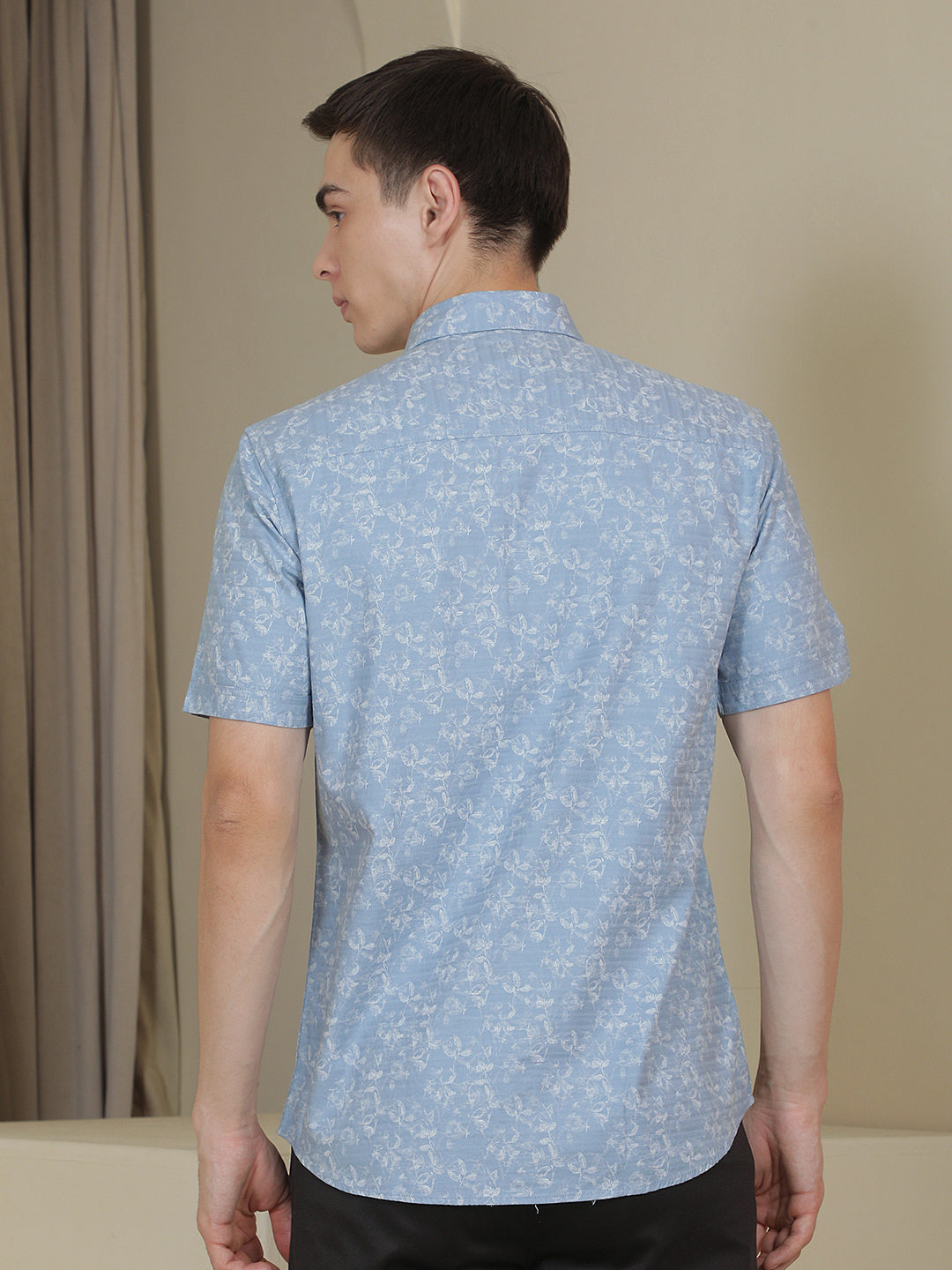 Blue Floral Print Shirt