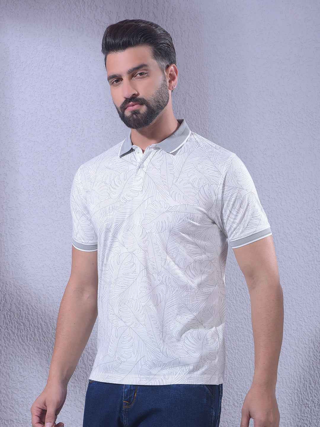 White Floral Print T-Shirt