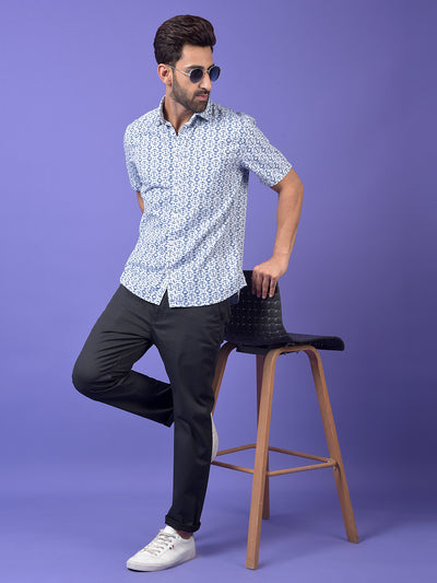 Blue Printed Shirt