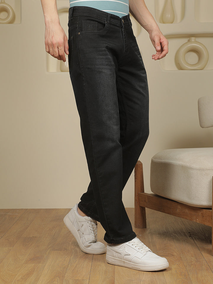 Black Straight Stretchable Jeans