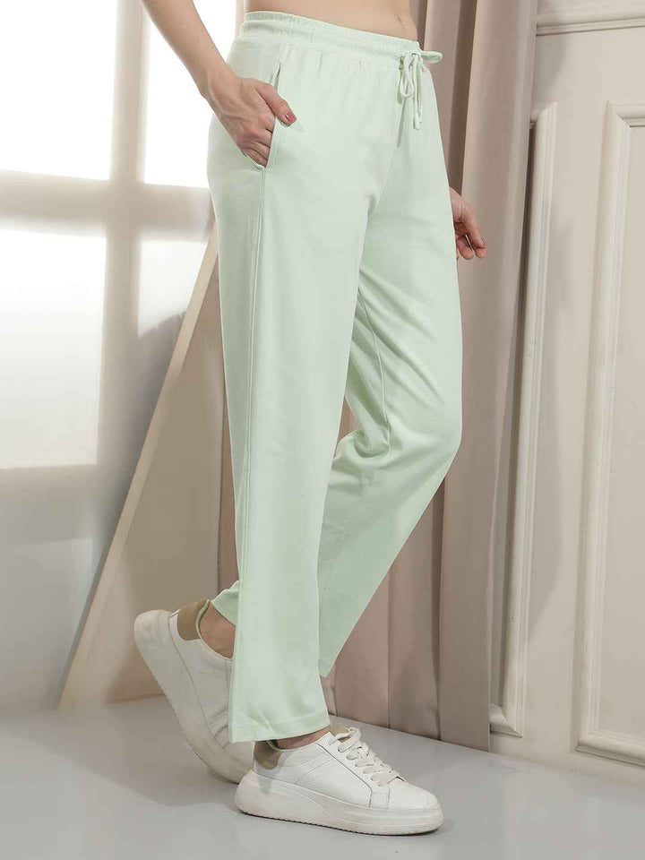 Green Graphic Print Trackpants