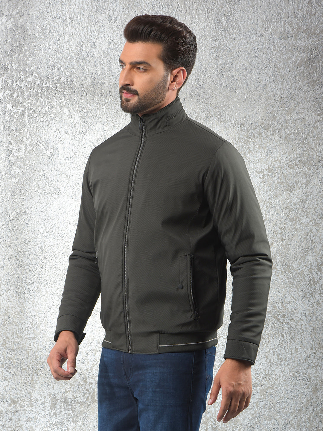 Black Printed Puffer Jacket