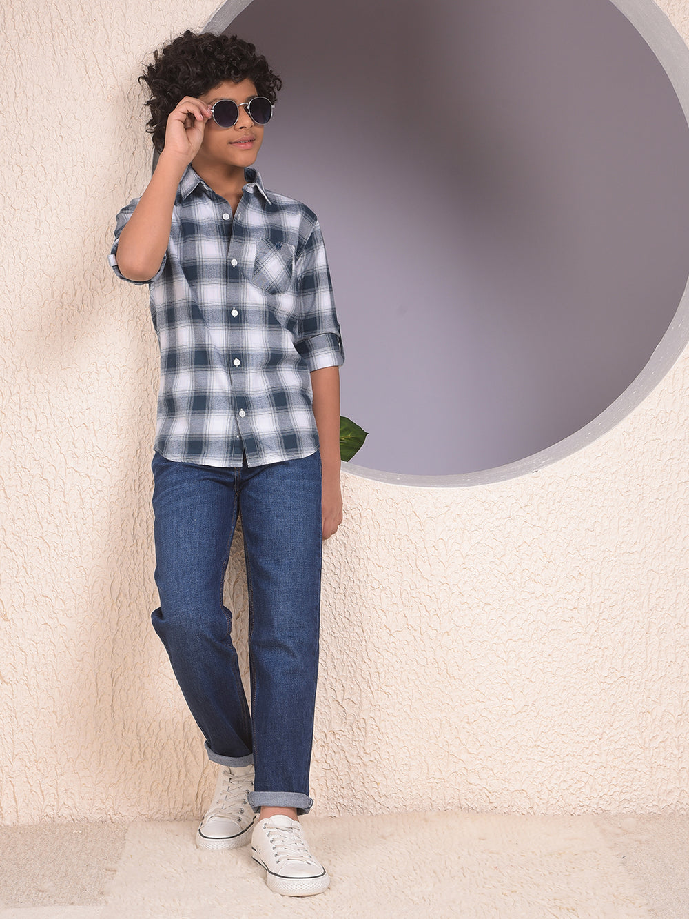 Green Checked 100% Cotton Shirt