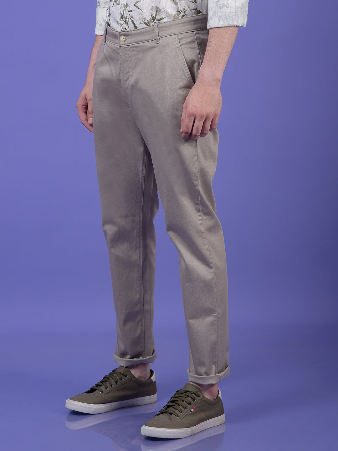 Khaki Printed Trousers