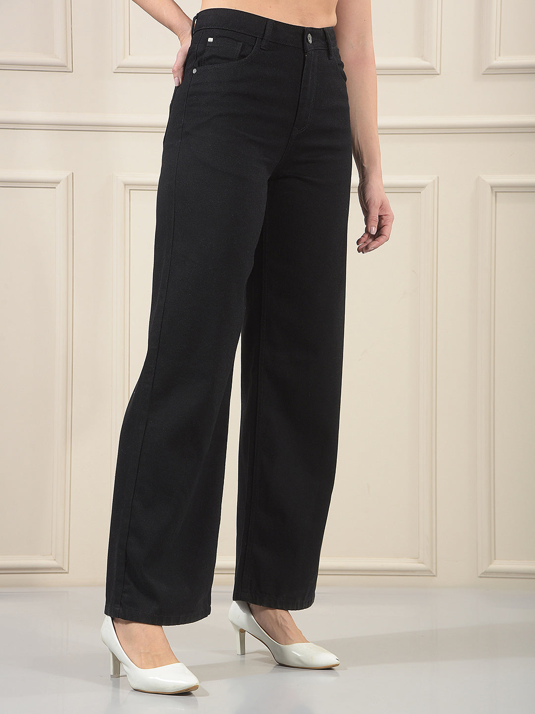 Signature Raven Black Wide-Leg Jeans