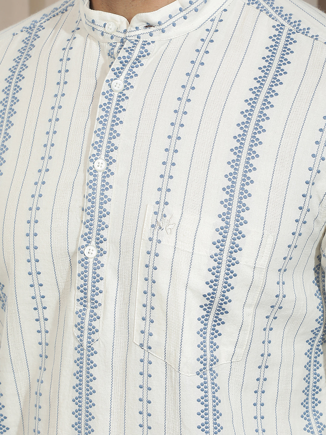 Blue Verical Stripes Shirt