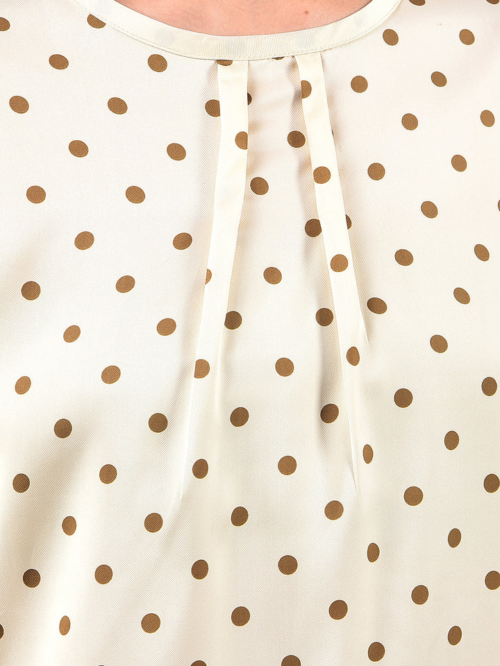 Off White Polka Dots Top