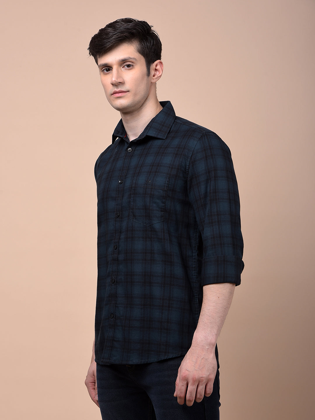 Green Checked 100% Cotton Shirt