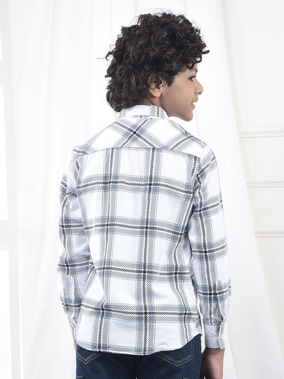 Grey Checked 100% Cotton Corduory Shirt