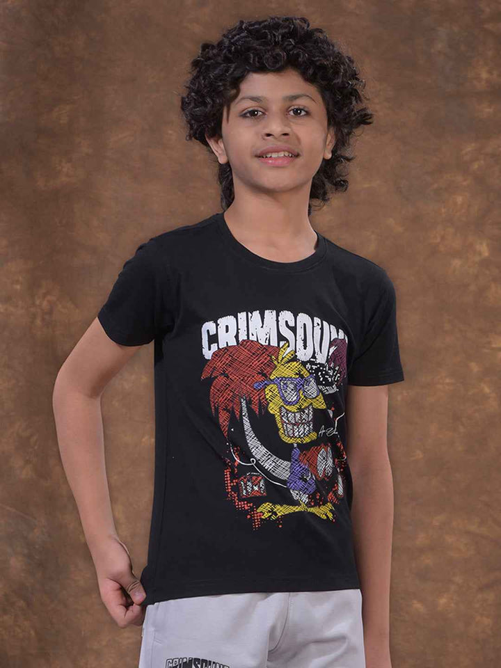 Black Graphic Print T-Shirt