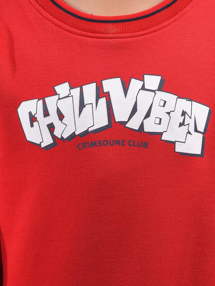 Red Graphic Print Sweatshirt