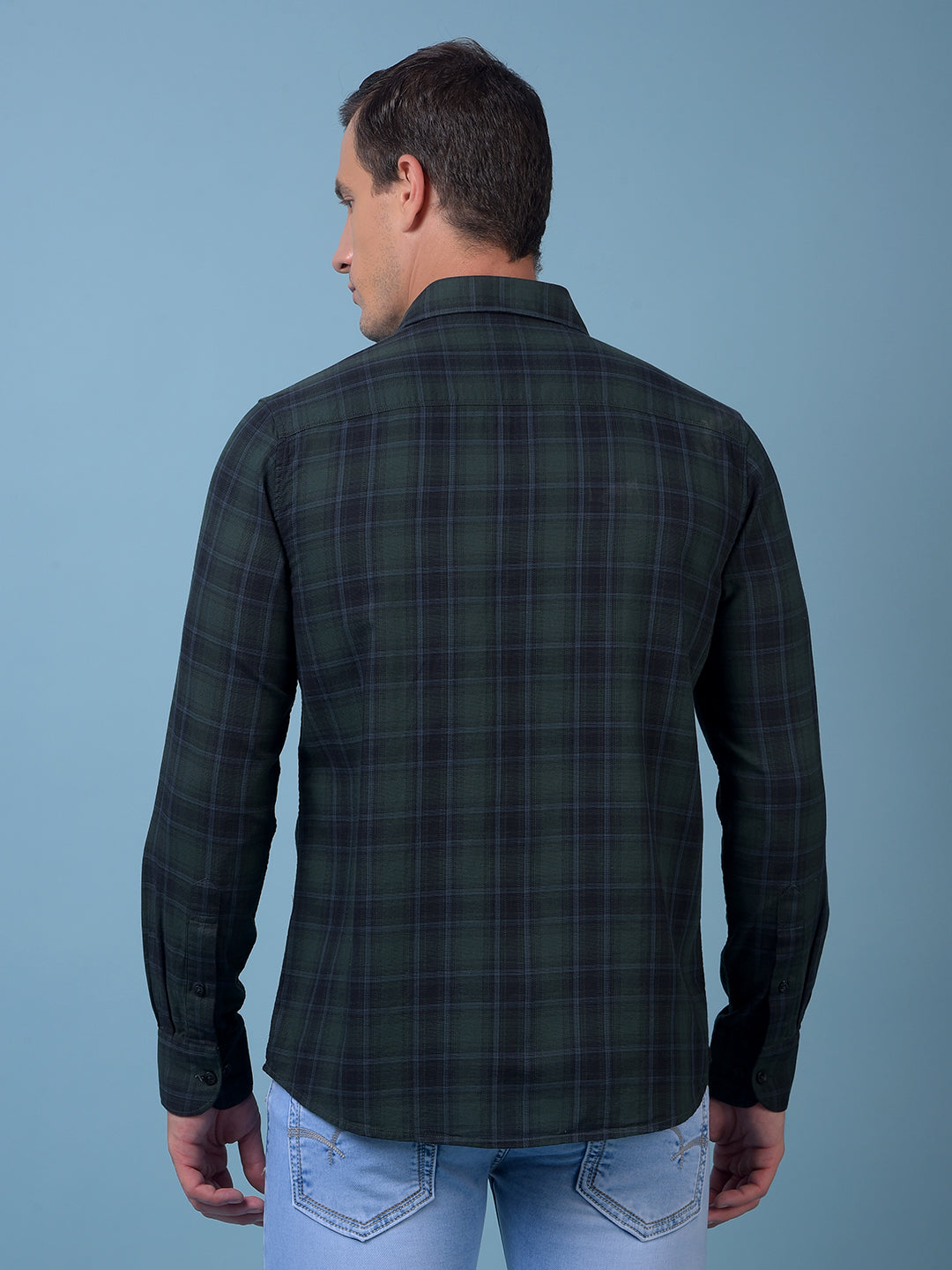 Green Checked 100% Cotton Shirt