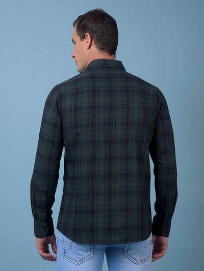 Green Checked 100% Cotton Shirt