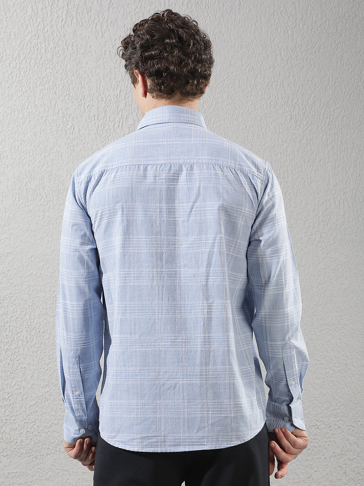 Sky Blue Checked Shirt