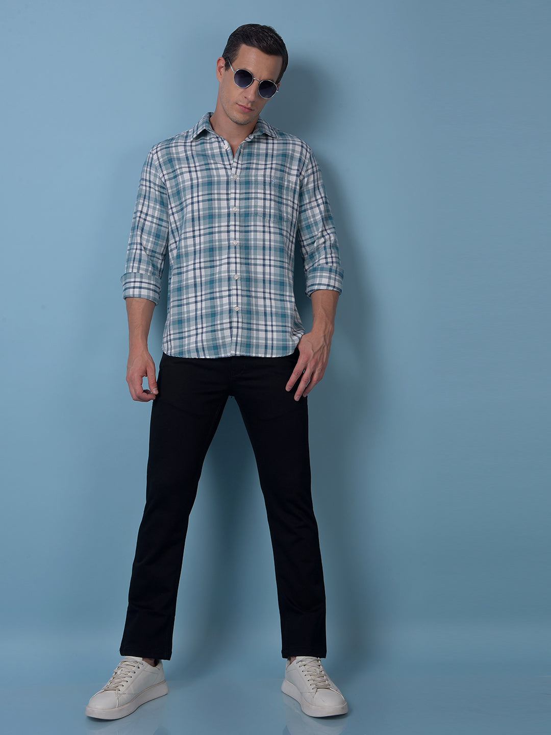 Green Checked 100% Cotton Shirt