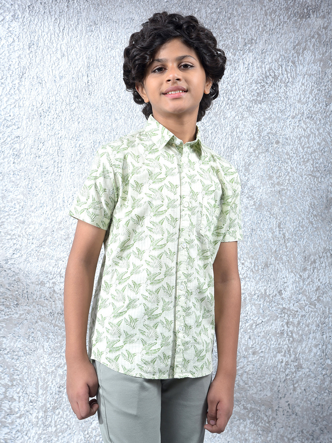Modern Edge Green Floral Print Shirt