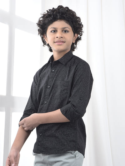 Black Geometric Print Shirt