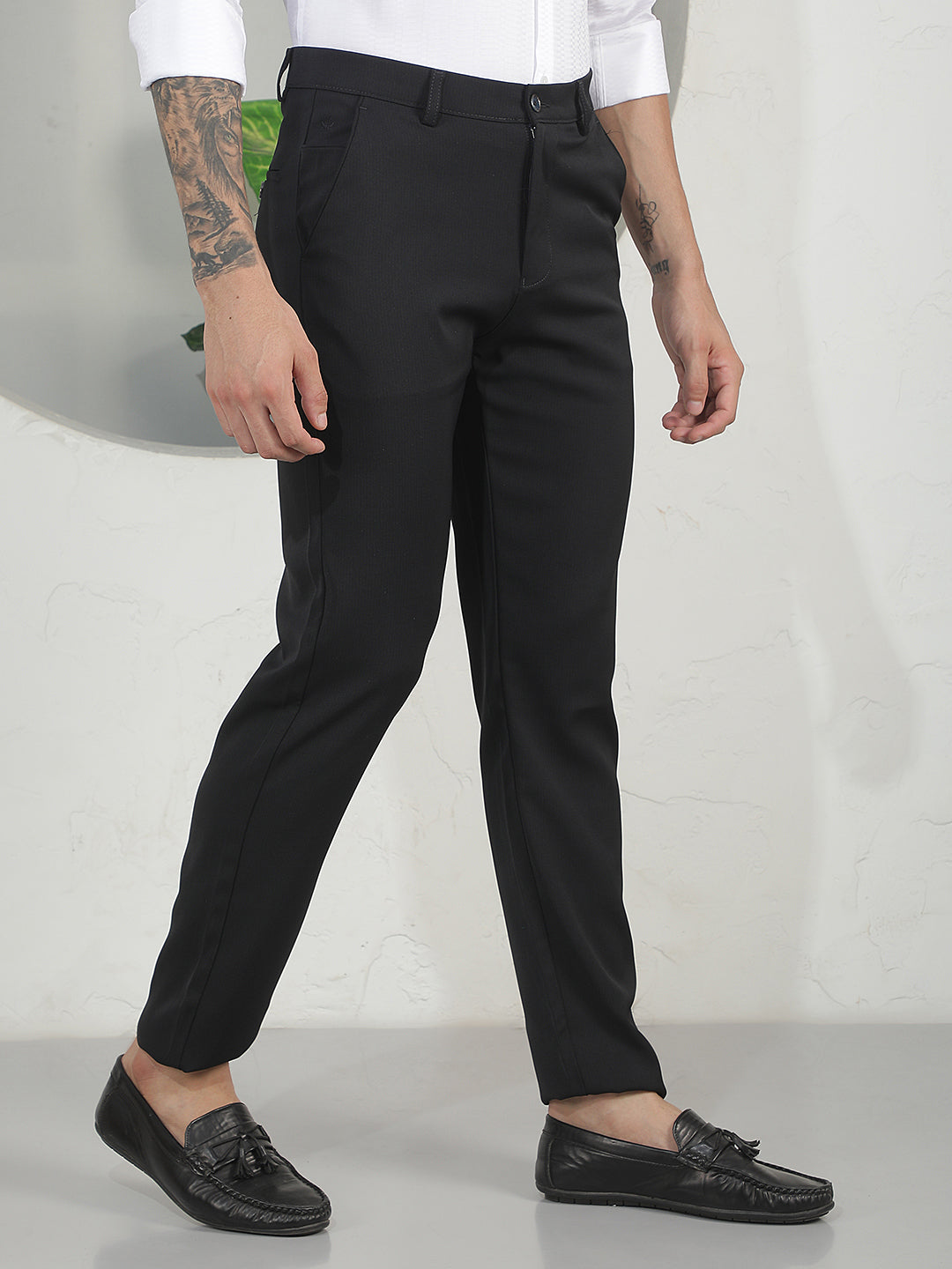 Navy Blue Printed Trousers