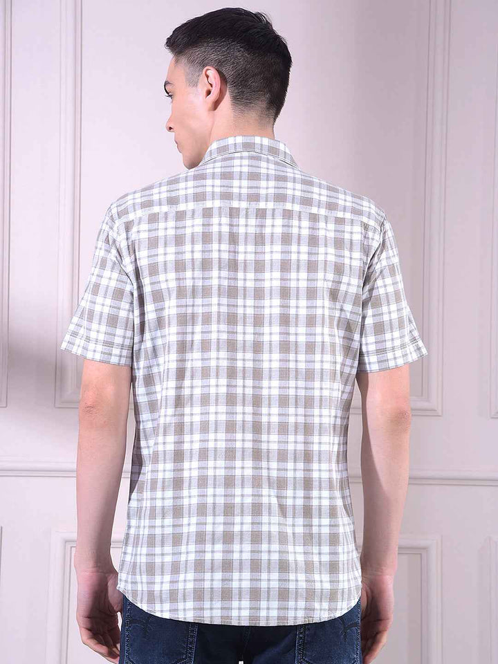 Beige Checked Shirt