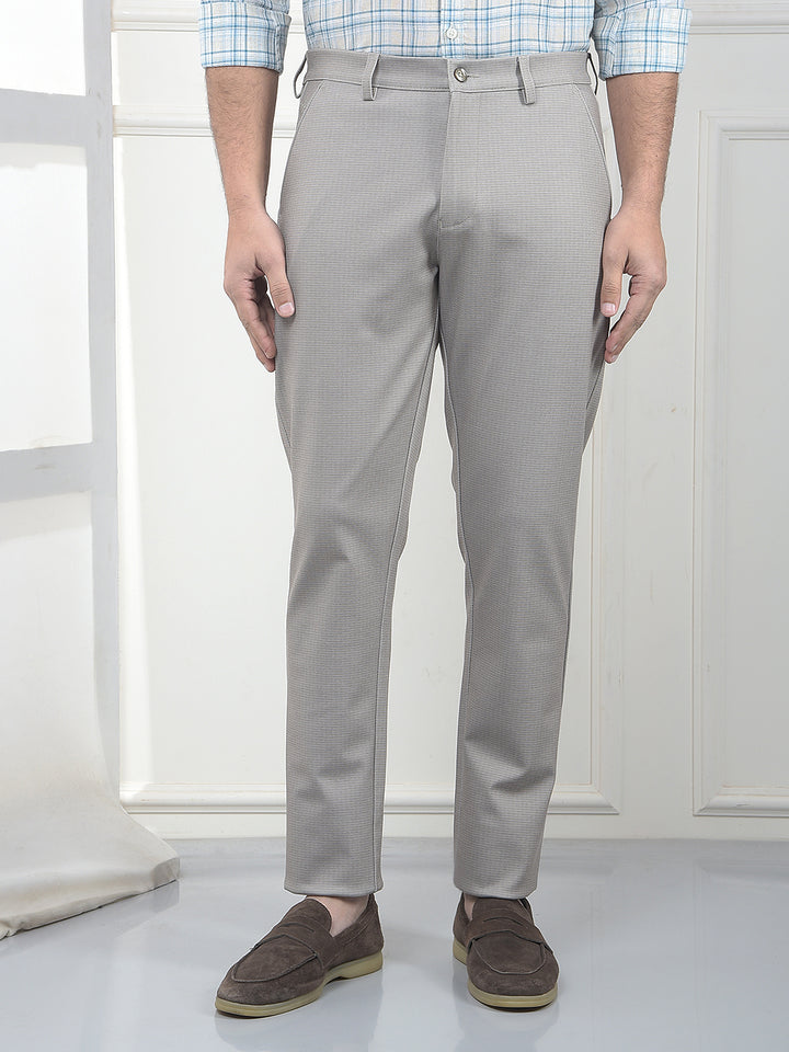 Grey Printed Knitted Trousers