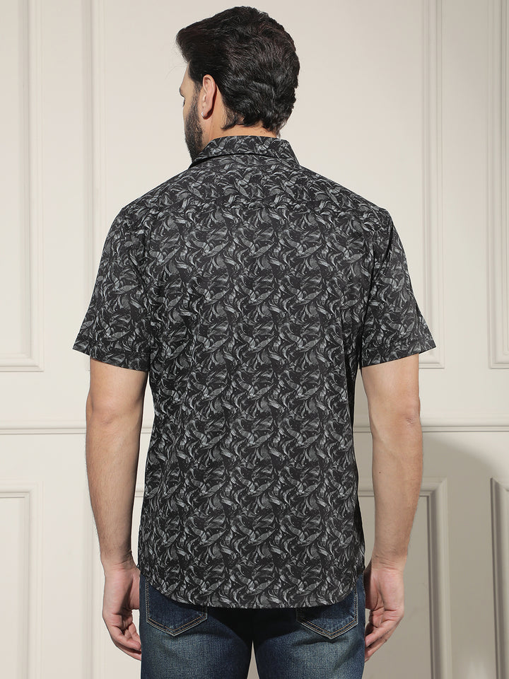 Black Printed 100% Cotton Shirt