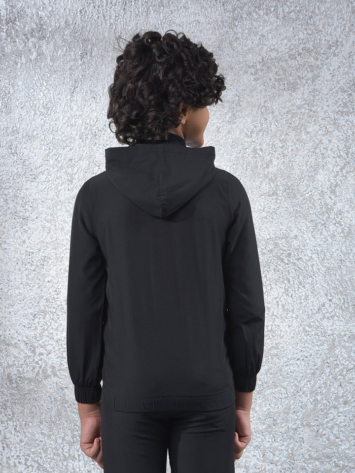 Black Hooded Neck Sweatshirt