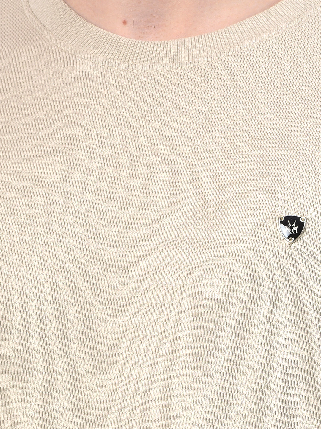 Sleek Beige 100% Cotton Sweatshirt