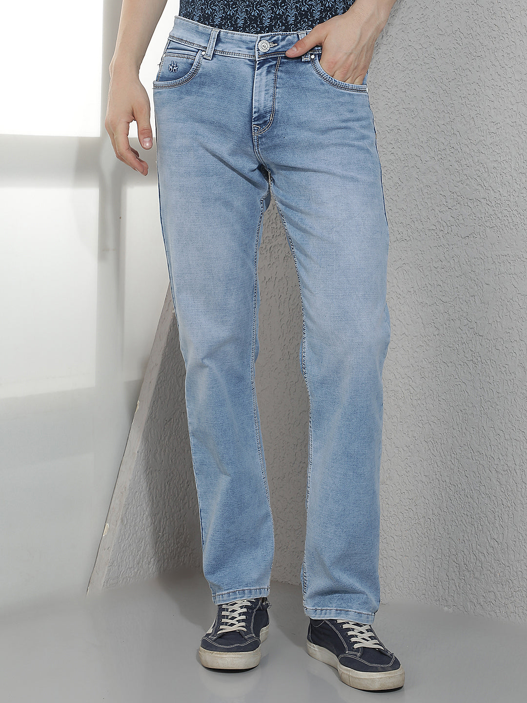 Trendy Sky Blue Washed Jeans