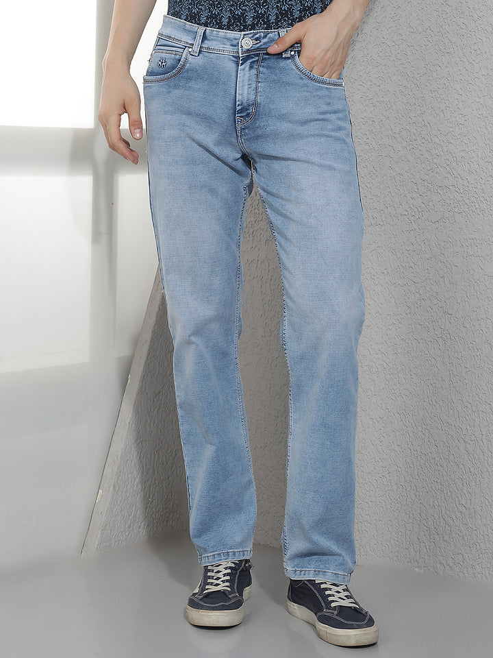 Trendy Sky Blue Washed Jeans