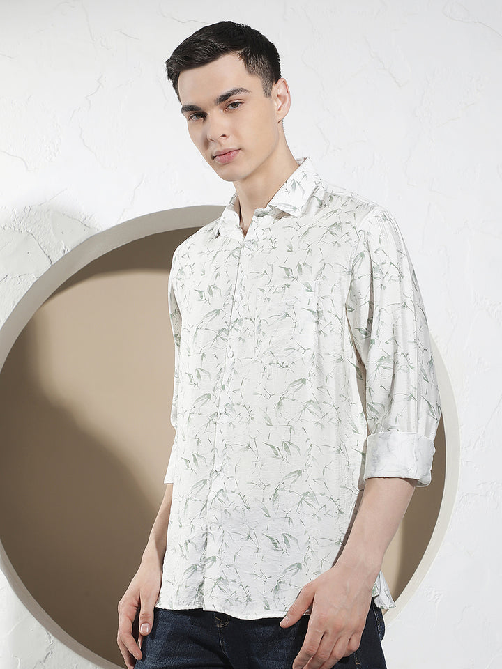 Green Floral Print Shirt