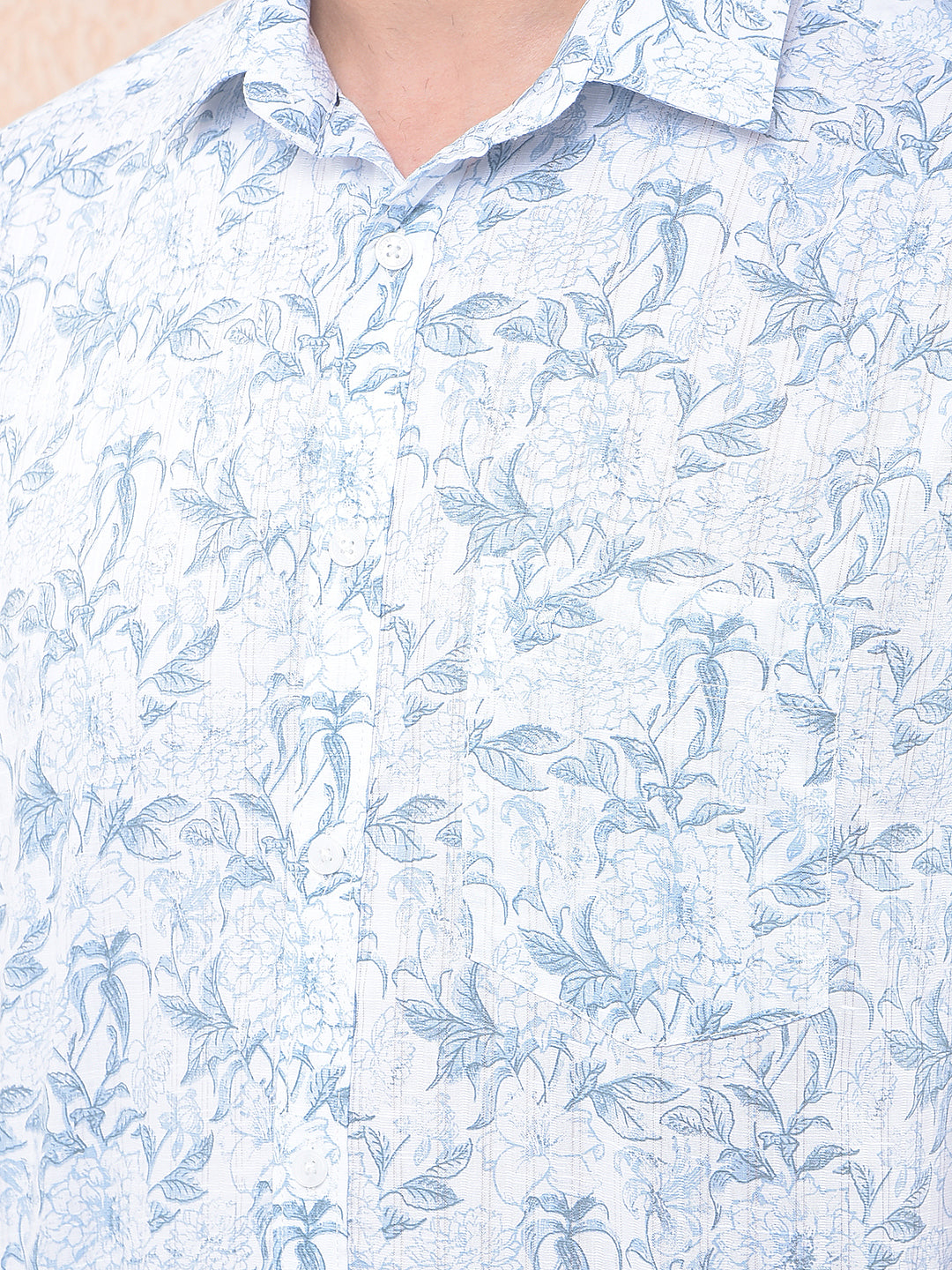 Blue Floral Print Shirt