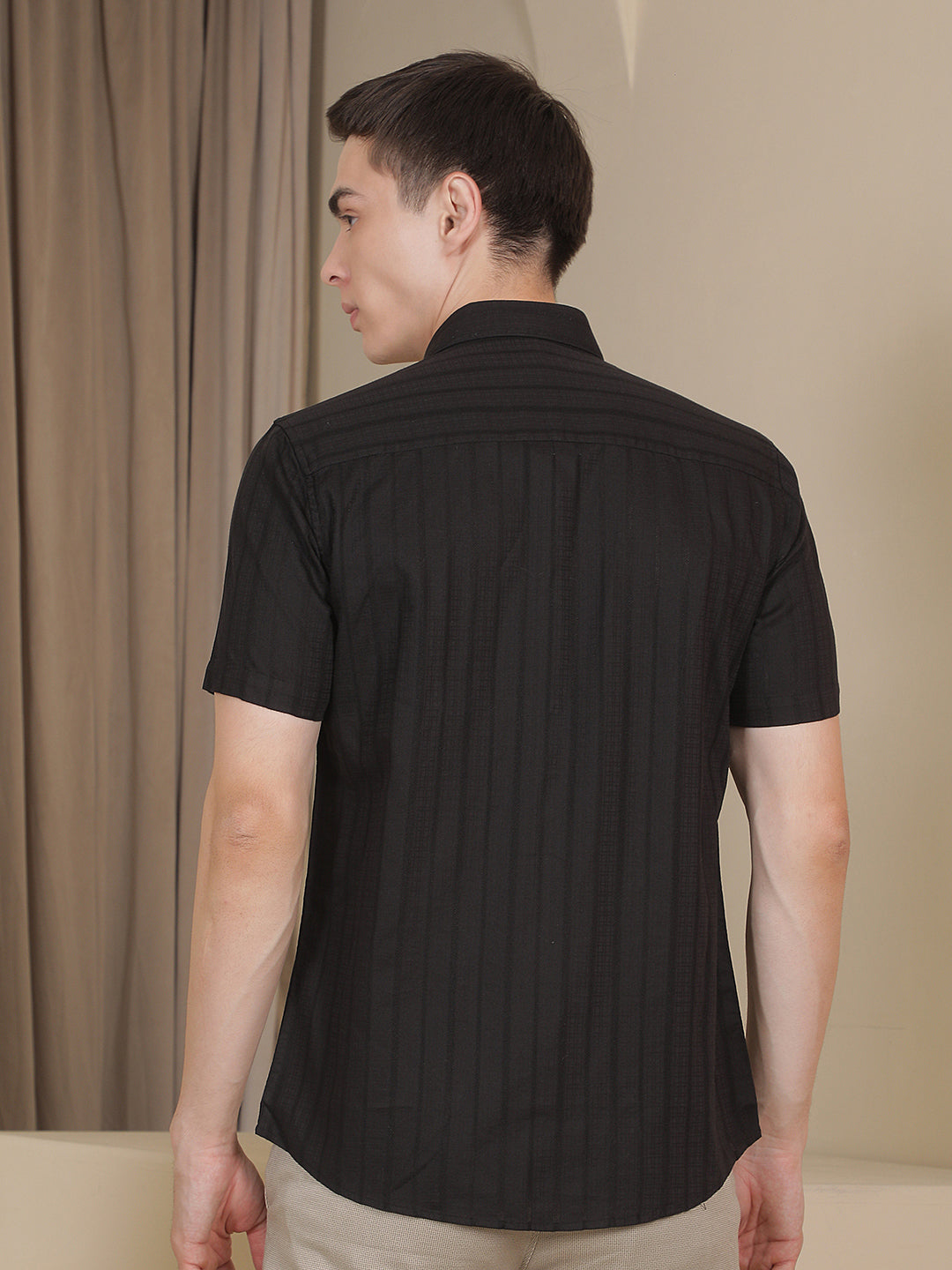 Black Vertical Stripes Shirt
