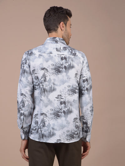 Grey Floral Print Shirt