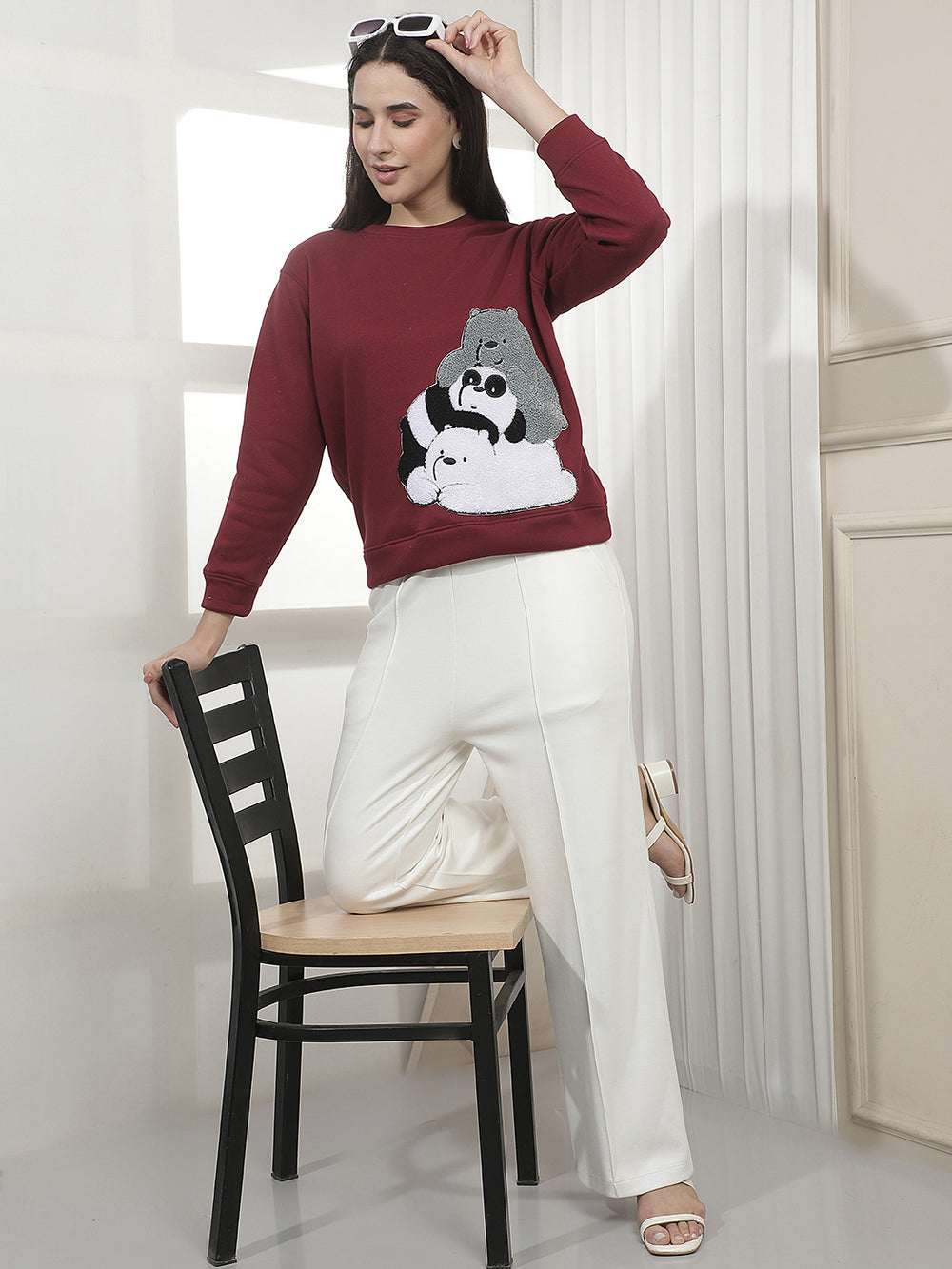 Red Graphic Print Sweatshirt