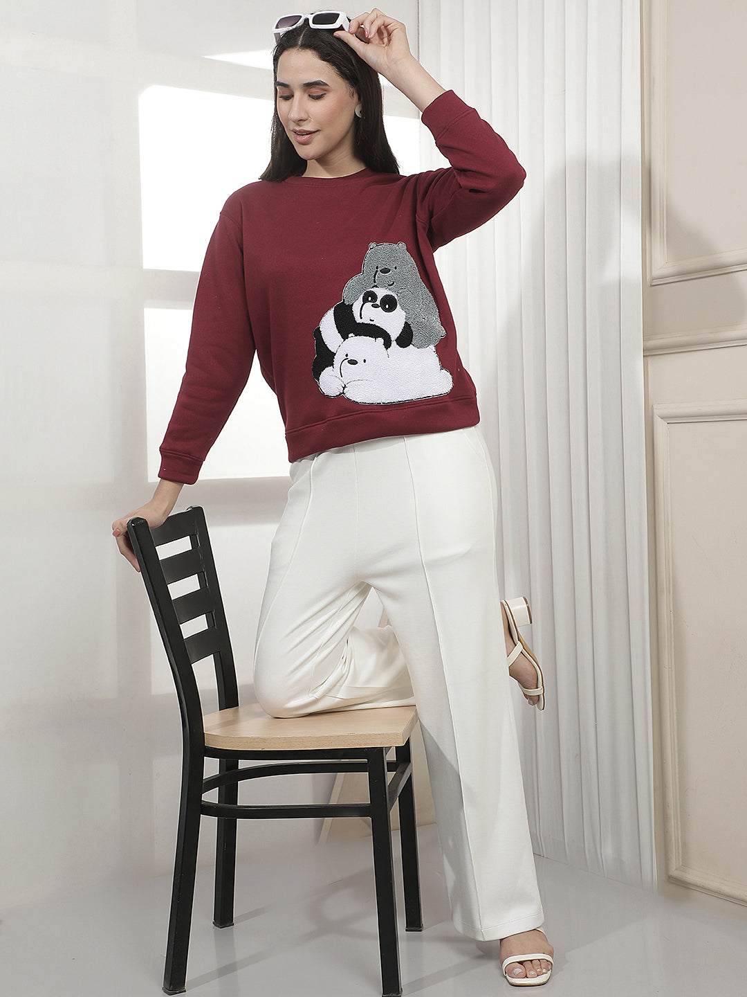 Red Graphic Print Sweatshirt
