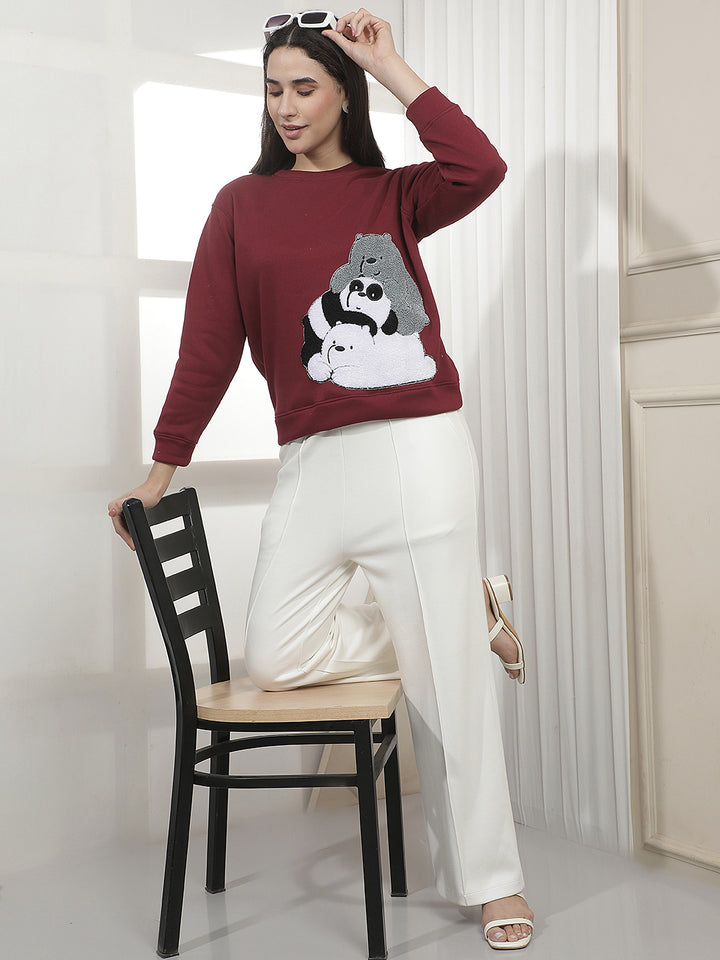 Red Graphic Print Sweatshirt
