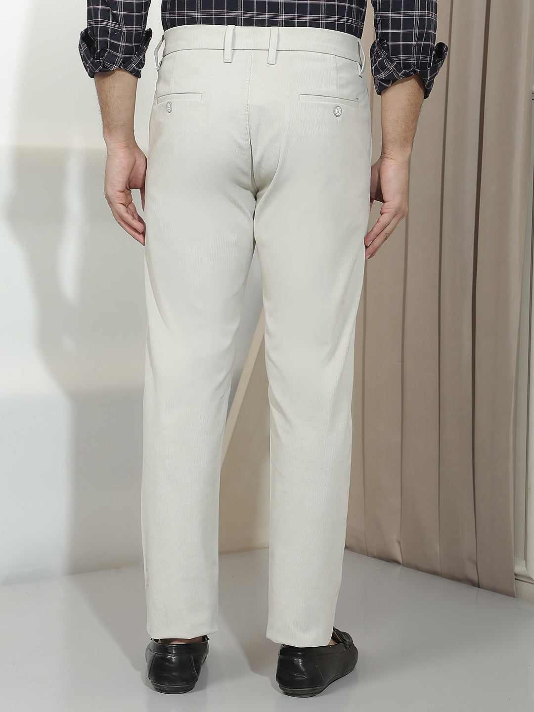 Refined Soft Cream Corduroy Trousers