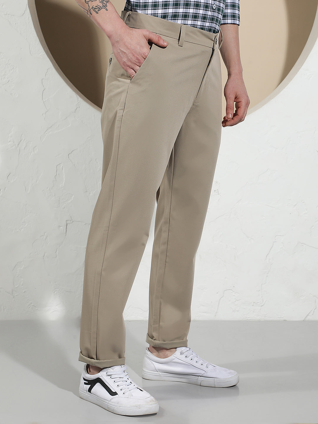 Chic Coastal Tan Khaki Trousers