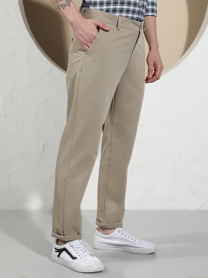 Chic Coastal Tan Khaki Trousers